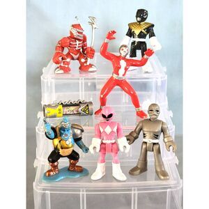 POWER RANGER (set of 7) MegaForce, RPM, MMPR Squatt, Pink Black Ranger, Dino